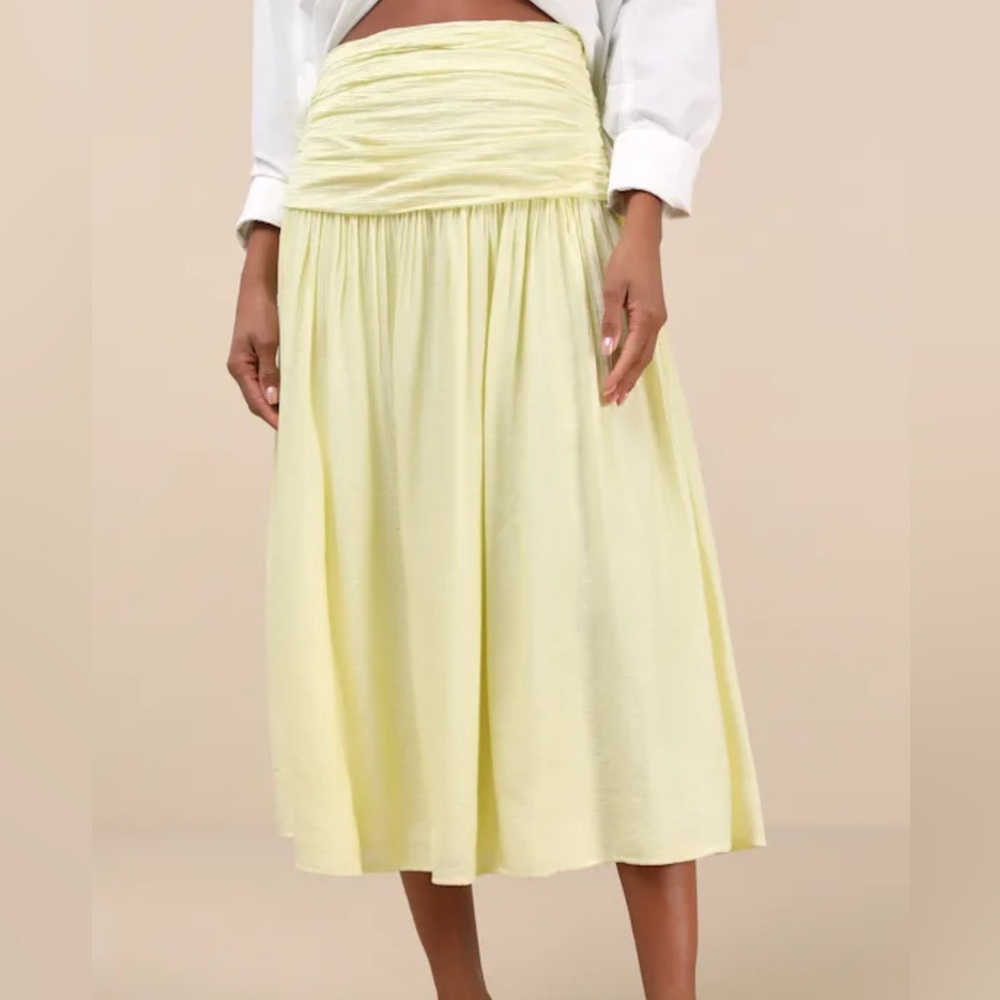 Lulu's Light Yellow A-Line Skirt